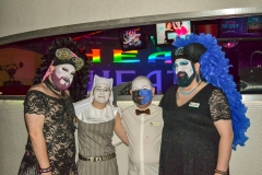 Katya, Alotta, Cel, and Dottie posing for photos at the Heat nightclub