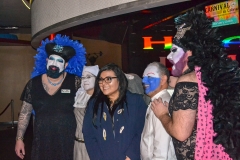 Katya, Alotta, Cel, and Dottie posing for photos at the Heat nightclub
