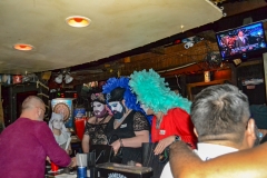 Alotta, Katya, Dottie, and Cher belly up to the bar.